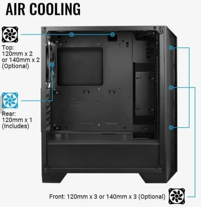 GAB AEROCOOL CYLON CRIST TEMPLADO BLACK RGB ATX ZIVI México